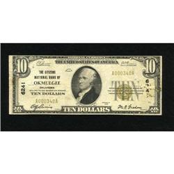 Okmulgee, OK - $10 1929 Ty. 1 The Citizens NB Ch