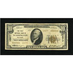 Washington, OK - $10 1929 Ty. 2 The First NB Ch.