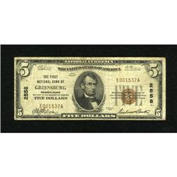 Greensburg, PA - $5 1929 Ty. 1 The First NB Ch.