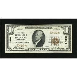 Liverpool, PA - $10 1929 Ty. 1 The First NB Ch.