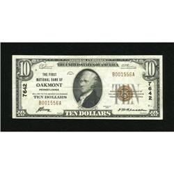 Oakmont, PA - $10 1929 Ty. 1 The First NB Ch. #