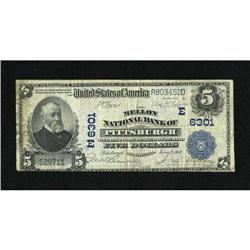 Pittsburgh, PA - $5 1902 Plain Back Fr. 598 The Mellon