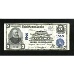 Newport, RI - $5 1902 Plain Back Fr. 598 The Aqu