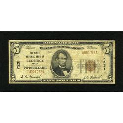 Coolidge, TX - $5 1929 Ty. 1 The First NB Ch. #