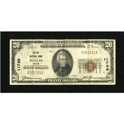 Dallas, TX - $20 1929 Ty. 1 Dallas NB Ch. # 1174