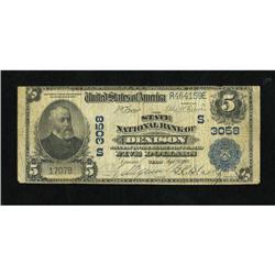 Denison, TX - $5 1902 Plain Back Fr. 598 The Sta