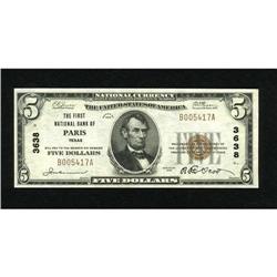 Paris, TX - $5 1929 Ty. 1 The First NB Ch. # 363