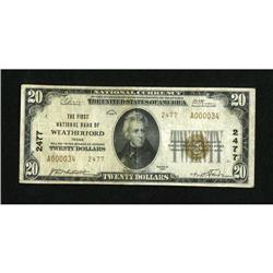 Weatherford, TX - $20 1929 Ty. 2 The First NB Ch