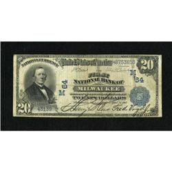Milwaukee, WI - $20 1902 Date Back Fr. 642 The F