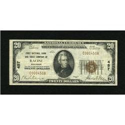 Racine, WI - $20 1929 Ty. 1 First NB & TC Ch. #