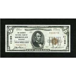 Sheboygan, WI - $5 1929 Ty. 1 The Security NB Ch