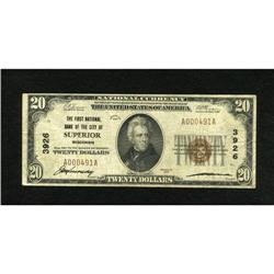 Superior, WI - $20 1929 Ty. 1 The First NB of th