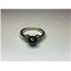 Image 1 : 10K White Gold Black Pearl and Diamond Ring