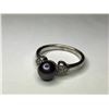 Image 2 : 10K White Gold Black Pearl and Diamond Ring