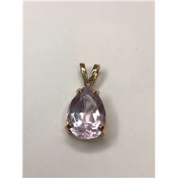 12K Yellow Gold Rose Amethyst Pendant