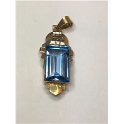 14K Yellow Gold Synthetic Spinel Pendant