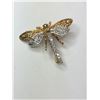 Image 1 : 10K White and Yellow Gold Dragonfly Pendant