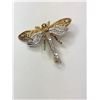 Image 2 : 10K White and Yellow Gold Dragonfly Pendant