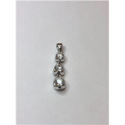 14K White Gold Diamond Pendant