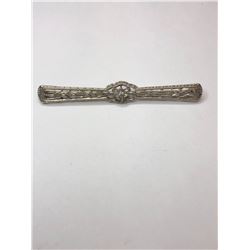 10K White Gold Diamond Edwardian Style Brooch