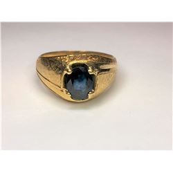 18K Yellow Gold Gold Blue Sapphire Ring