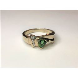 14K White Gold Triliant Tourmaline Ring