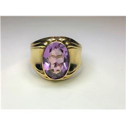 14K Yellow Gold Amethyst Ring