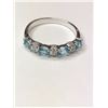 Image 1 : 10K White Gold Blue Topaz and Diamond Ring