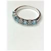 Image 2 : 10K White Gold Blue Topaz and Diamond Ring
