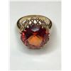 Image 1 : 10K Yellow Gold Synthetic Flame Sapphire Ring