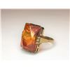 Image 2 : 14K Yellow Gold Amber Ring