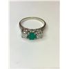 Image 1 : 18K White Gold Emerald and Diamond Ring