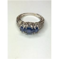 14K White Gold Sapphire Ring