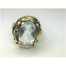 14K Yellow Gold Aquamarine Ring