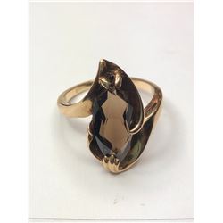 10K Yellow Gold Smoky Quartz Ring
