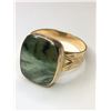 Image 2 : 14K Yellow Gold Vintage Gentleman's Jade Ring