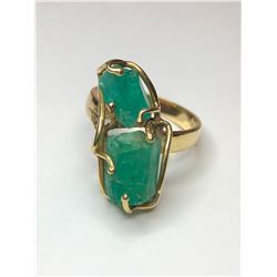 18K Yellow Gold Emerald Ring
