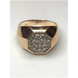 10K Men's Yellow Gold Diamond Ring