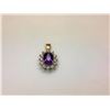 Image 1 : 14K White Gold Amethyst & Diamond Pendant