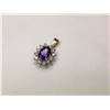 Image 2 : 14K White Gold Amethyst & Diamond Pendant