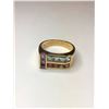 Image 1 : 10K Yellow Gold Aquamarine,Garnet,Amethyst Ring