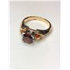 Image 2 : 14K Yellow and White Gold Garnet Ring