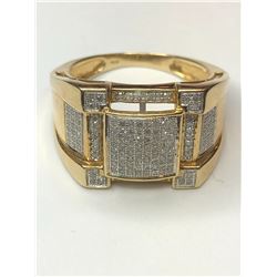 10K Men's Yellow Gold Diamond Ring