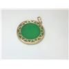 Image 2 : 14K Yellow Gold Jade Pendant