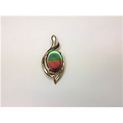 14K Yellow Gold Ammolite Pendant