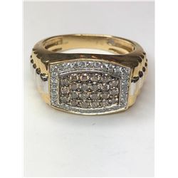 10K Yellow Gold Men's Diamond Ring