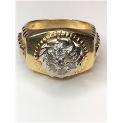 14K Yellow Gold Men's Diamond Ring