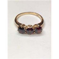 14K Yellow Gold Garnet Ring