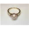 Image 1 : 10K Yellow Gold Akoya Pearl Ring