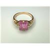 Image 1 : 10K Yellow Gold Pink Gemstone Ring